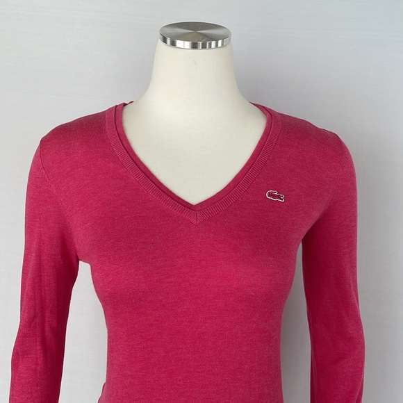 Lacoste Pink Knit Sweater Size 36 - Picture 3 of 10